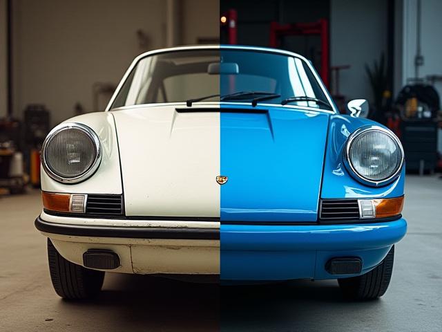 Porsche 911 Targa vor und nach der Restaurierung